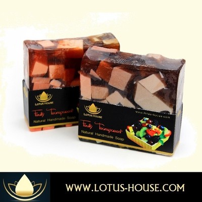  lotus house fruity transparent natural handmade soap (300g) / 3 bars