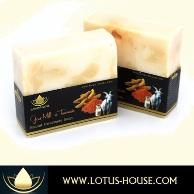  Lotus House Goat Milk and Turmeric Natural Handmade Soap (300g) / 3 Bars