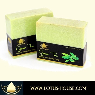 Lotus house green tea  natural handmade soap (300g) / 3 bars - Thumbnail 3
