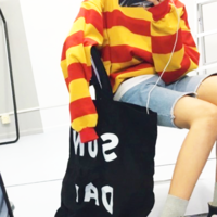 RED & YELLOW STRIPED SWEATER - Thumbnail 1