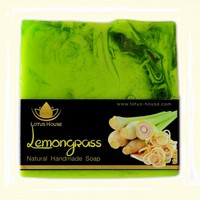 Lotus House Lemongrass Natural Handmade Soap (300g) / 3 Bars - Thumbnail 1