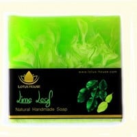  Lotus House Lime Leaf Natural Handmade Soap (300g) / 3 Bars - Thumbnail 1