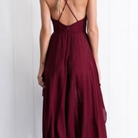 Simple New Arrival Cross Back Wine Red Long Prom/Evening Dress,summer dress - Thumbnail 1