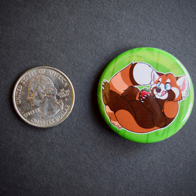 Strawberry panda 1.5" pinback button