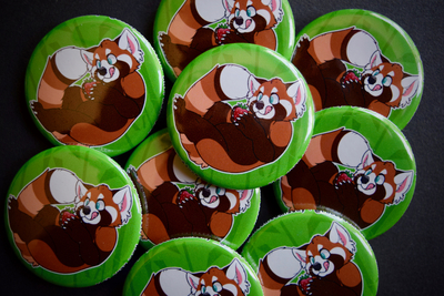Strawberry Panda 1.5" Pinback Button
