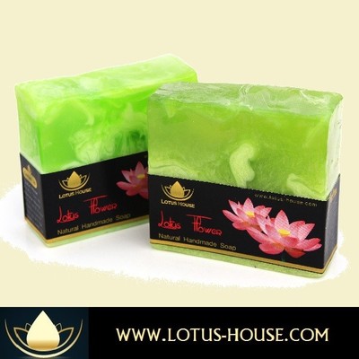  lotus house lotus flower natural handmade soap (300g) / 3 bars - Thumbnail 1