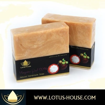  lotus house mangosteen peel (100%)  natural handmade soap (300g) / 3 bars - Thumbnail 4