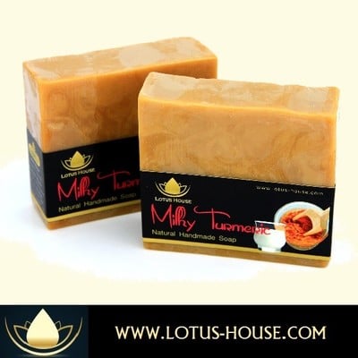  Lotus House Milky Turmeric Natural Handmade Soap (300g) / 3 Bars