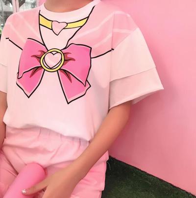 Kawaii Sailor Moon Bowknot T-shirt + Shorts