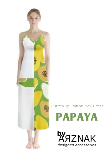 PAPAYA-Button Up Chiffon Maxi Dress