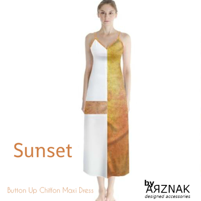 Sunset -button up chiffon maxi dress