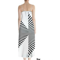 BLACK LINES -Button Up Chiffon Maxi Dress - Thumbnail 1