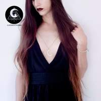 Long moon silver necklace - Thumbnail 1