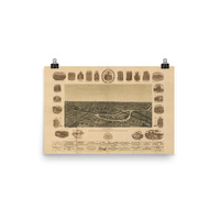 Dallas, 1892: Aerial View of the City - Thumbnail 1