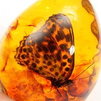 NEW! Beautiful Butterfly Simulated Amber Pendant - Thumbnail 3