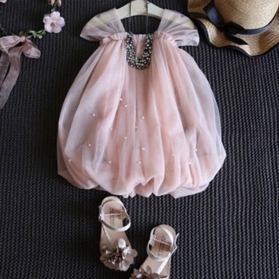 Soft pink & pearls dress 