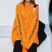 STREET GOTH OVERSIZE LONG SLEEVE T SHIRT ( ORANGE ) - Thumbnail 2