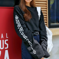 STREET GOTH OVERSIZE LONG SLEEVE T SHIRT ( BLACK ) - Thumbnail 4