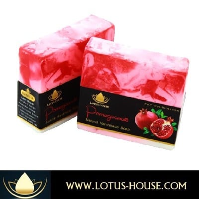  lotus house pomegranate natural handmade soap (300g) / 3 bars - Thumbnail 1