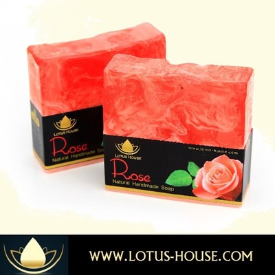  lotus house rose natural handmade soap (300g) / 3 bars