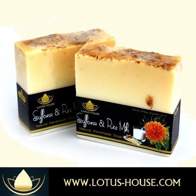 Lotus House Safflower & Rice Milk Natural Handmade Soap (300g) / 3 Bars