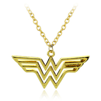 DC Wonder Woman Logo Pendant Necklace - Gold/Silver - Thumbnail 1