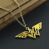 DC Wonder Woman Logo Pendant Necklace - Gold/Silver - Thumbnail 4