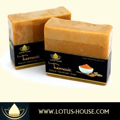  lotus house turmeric natural handmade soap (300g) / 3 bars - Thumbnail 1
