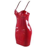 Red Leather Dress - Thumbnail 1