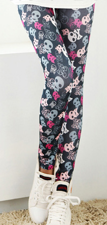 Pink Skull Heads Prints Legging