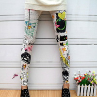 Graffiti Printed Legging - Thumbnail 1