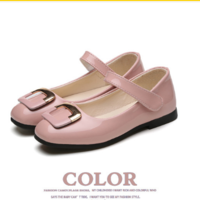 2017 new girl Korean version of the small shoes wholesale solid color magic paste large and medium children's shoes shoes buckle shoes - Thumbnail 1