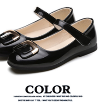 2017 new girl Korean version of the small shoes wholesale solid color magic paste large and medium children's shoes shoes buckle shoes - Thumbnail 2