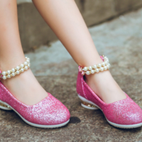 2017 autumn new children's shoes girls leather shoes bright skin princess children's high heels dance shoes shoes - Thumbnail 3