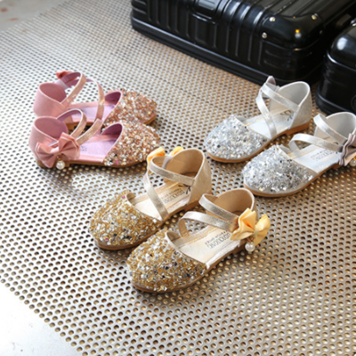 Girls shoes princess shoes children shoes spring and summer 2017 new korean baby girls shoes sequined shoes peas shoes