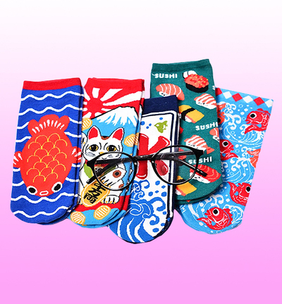 (SET: 5 PAIRS) JAPANESE KAWAII ANKLE SOCKS SET 
