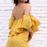 Yellow Chiffon Dress - Thumbnail 2