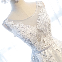 High quality gray tulle lace long prom dress, evening dress - Thumbnail 3