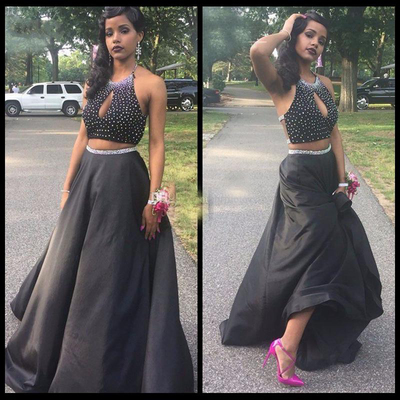 Two pieces prom dress,sexy prom dress,evening dress,charming prom dress, long prom dress,prom dresses, elegant prom dress, prom dress z145