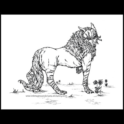 Coloring Poster: Wolf Princess