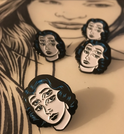 4 eyed girl pin