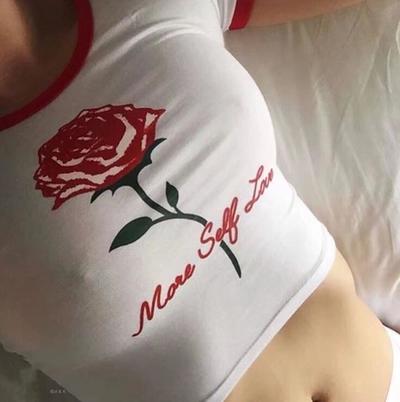 Rose Printed Crop Top