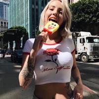 Rose Printed Crop Top - Thumbnail 1