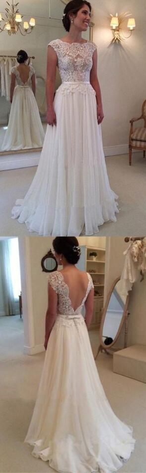 lace wedding dress, low back prom dresses, chiffon prom dresses, sexy prom dresses,2017 prom dress