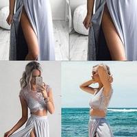 Sexy Lace Applique Long Prom Dress,Two Pieces Prom Dress,Long Evening Dress,2017 evening dress - Thumbnail 1