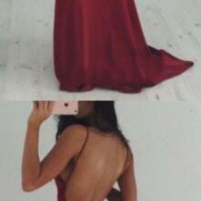 Sexy v-neck backless long prom dresses,simple evening dress,2017 prom dress,869762