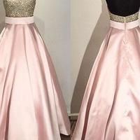 Gorgeous Prom Dress,Halter Beading Evening Dress,Sexy Backless Prom Dress - Thumbnail 1
