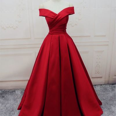 Sexy off shoulder sleeves red prom dress,sexy red evening dress