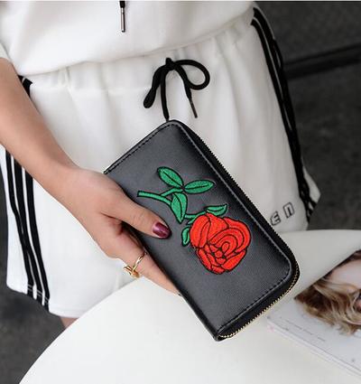 Rose Embroidered Purse