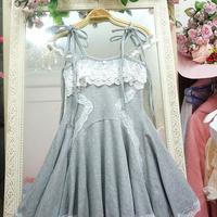 Black/Grey Ballet Condole Belt Dress - Thumbnail 4